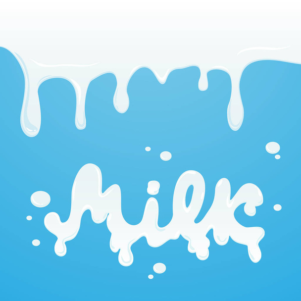 Milk droplets on blue background - Вектор,изображение