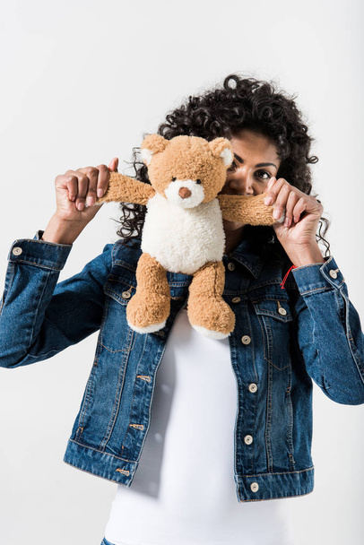 woman with teddy bear  - Foto, Imagen