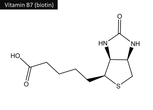 Molecular structure of biotin (vitamin B7) - Photo, Image