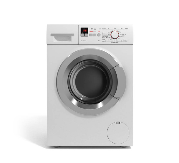 Washing machine on white background 3D illustration  - Zdjęcie, obraz