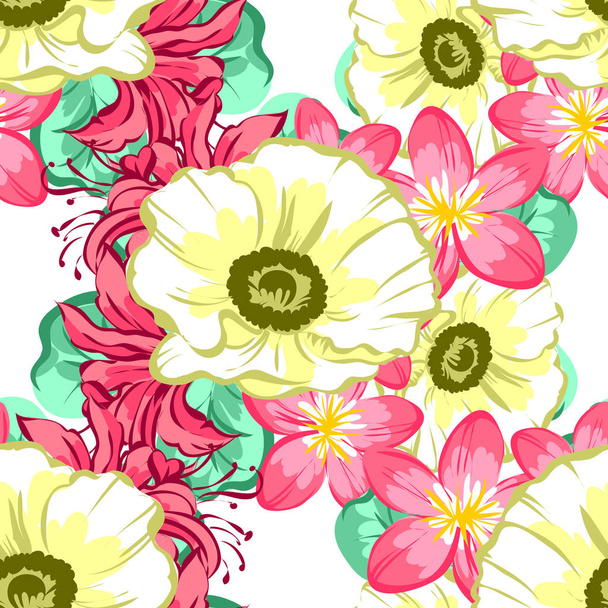 Seamless flower pattern - Wektor, obraz