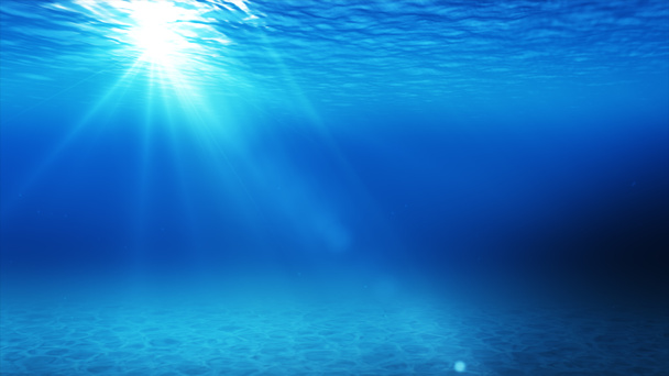 Rustige blauwe onderwater scène met kopie ruimte - Foto, afbeelding