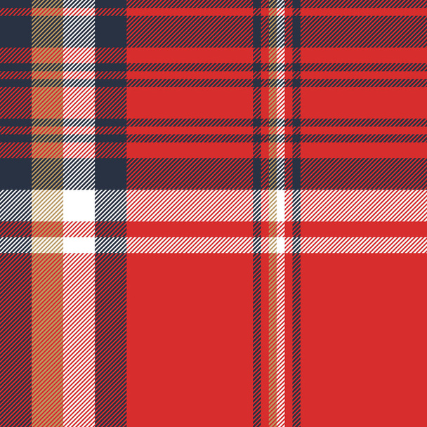 赤い格子縞布テクスチャのシームレス パターン - ベクター画像