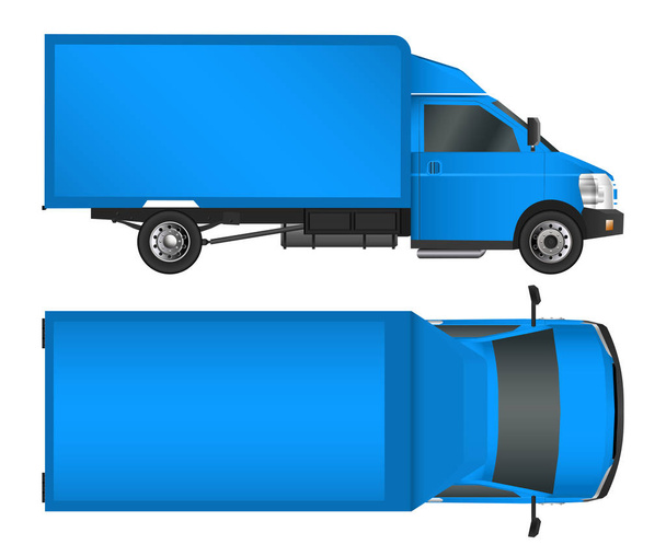 modelo de caminhão. Cargo van Vector ilustração EPS 10 isolado sobre fundo branco. Cidade entrega de veículos comerciais
. - Vetor, Imagem