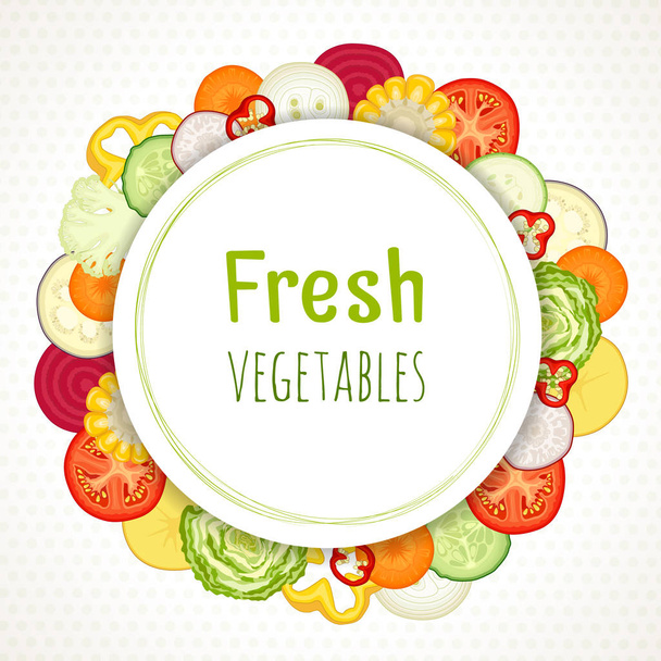 Vector frame of vegetables. - Vetor, Imagem