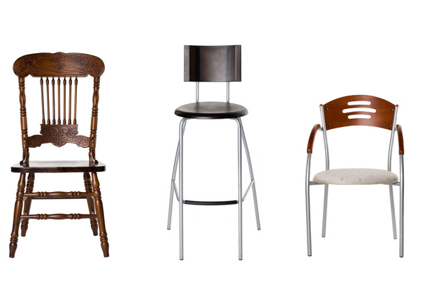 Választék a székek elszigetelt fehér háttér - Fotó, kép