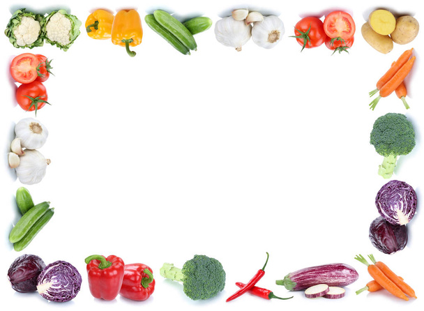 Vegetables frame copyspace copy space border tomatoes fresh bell - 写真・画像
