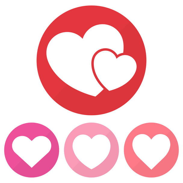 Set of different heart icon on a circles. Vector illustration - Vector, Image