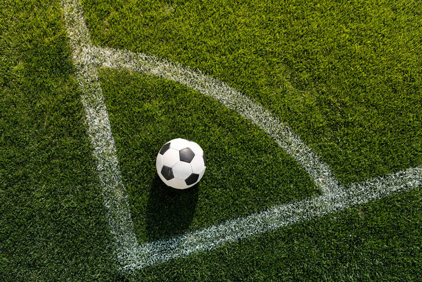 voetbal op gras - Foto, afbeelding