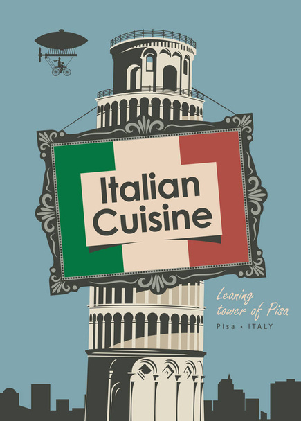 banner for a restaurant Italian cuisine - Vector, afbeelding