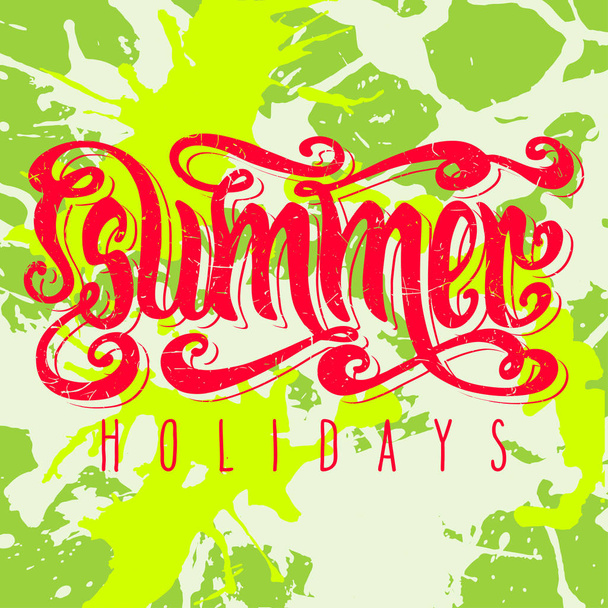 Summer holidays lettering - Vector, Image