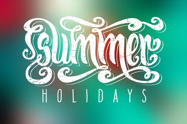 Summer holidays lettering - Vector, afbeelding