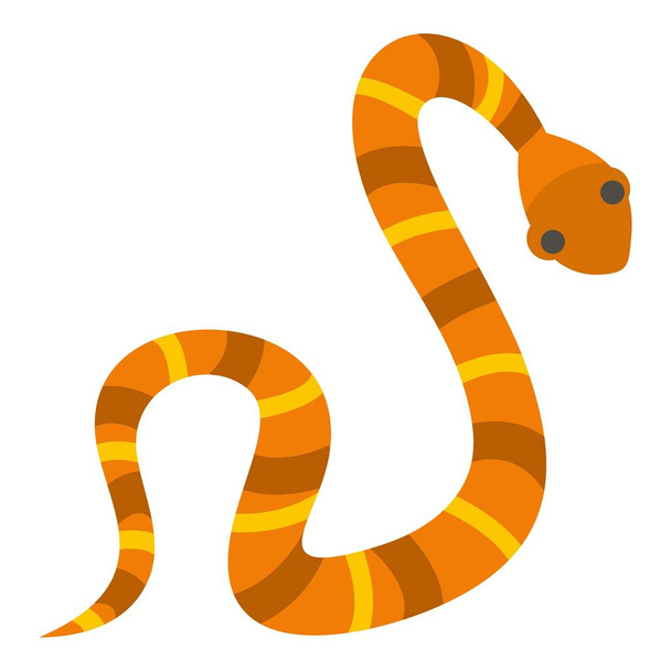 Orange striped snake icon isolated - ベクター画像