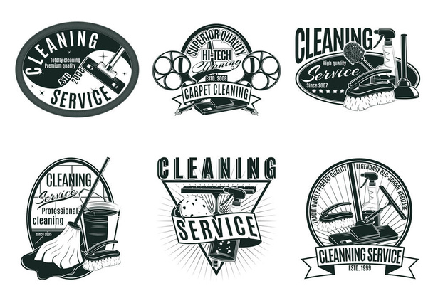 Vintage Professional Cleaning Service Labels Set - Vektori, kuva