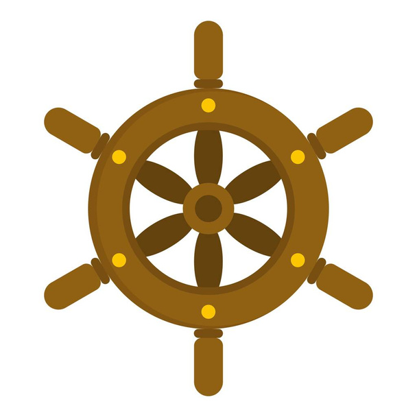 Ship wheel icon isolated - Vetor, Imagem