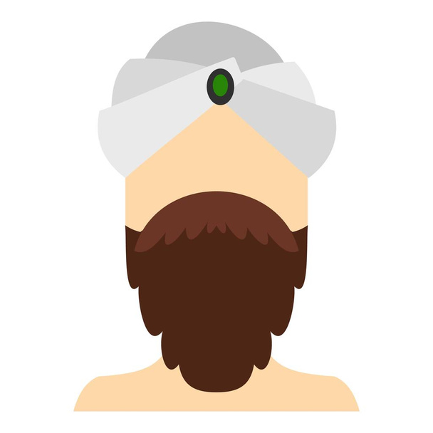 Man with beard and mustache wearing turban icon - ベクター画像