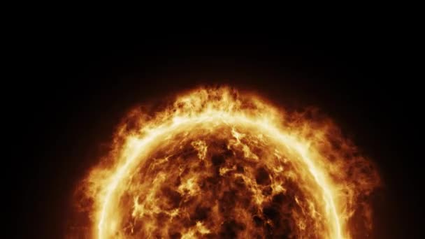 Realistische animaties van de zon en het zonne-oppervlak. Zonne-bekendheid. - Video
