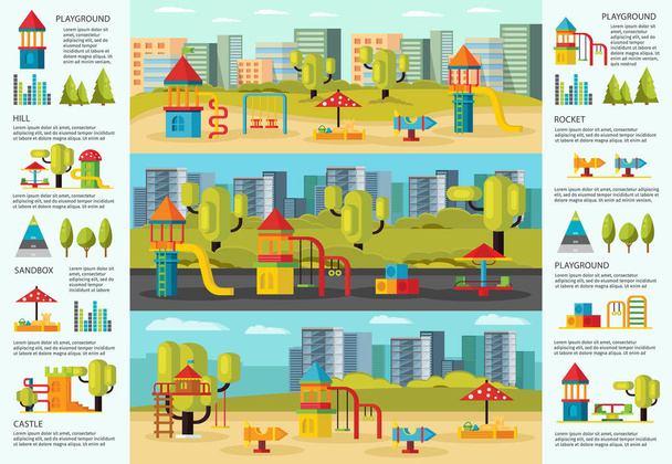 Colorful Playground Infographic Concept - Διάνυσμα, εικόνα