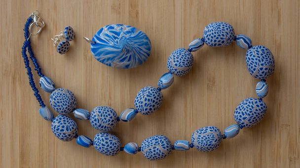 Original beads from polymeric hand-worked clay - Photo, Image