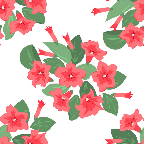 Квітковий безшовний візерунок у рожевих квітах для текстильного друку, обкладинки книг, шпалер, виробництва, обгортання, скрапбукінгу
 - Вектор, зображення