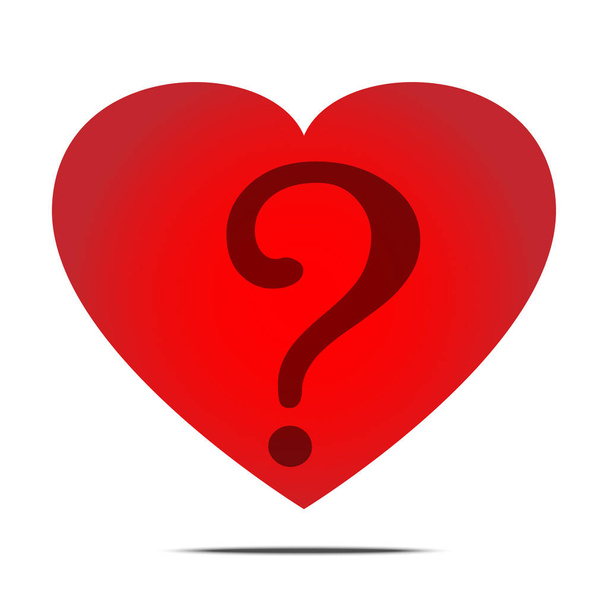 Piros szív, és a kérdés maszk vektor - Vektor, kép