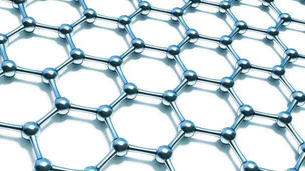 3d иллюстрация молекул графена. Фоновая иллюстрация нанотехнологий
. - Фото, изображение