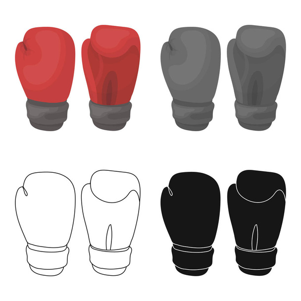 Boxing gloves icon in cartoon style isolated on white background. Boxing symbol stock vector illustration. - Wektor, obraz