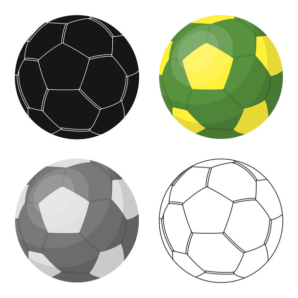 Green soccer ball icon in cartoon style isolated on white background. Brazil country symbol stock vector illustration. - Διάνυσμα, εικόνα