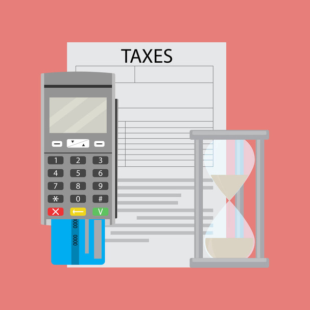 Налоговый документ и перевод денег
 - Вектор,изображение