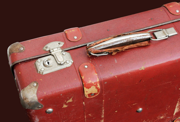 Old Red Suitcase - Фото, изображение