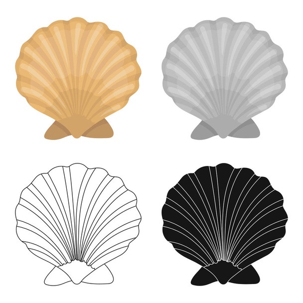 Prehistoric seashell icon in cartoon style isolated on white background. Dinosaurs and prehistoric symbol stock vector illustration. - Vettoriali, immagini