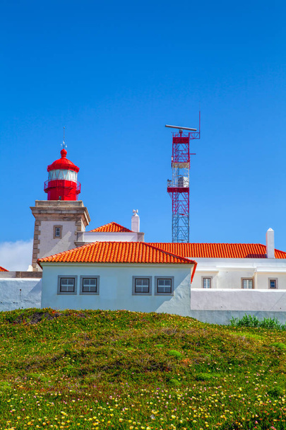 Lighthouse at Cabo da Roca, Portugal, the most west cape of cont - Foto, imagen