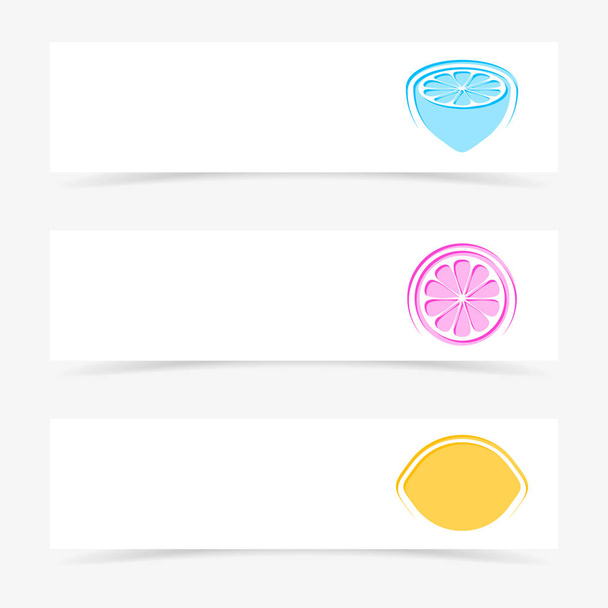 Bannières vectorielles avec des signes de citron colorés
 - Vecteur, image