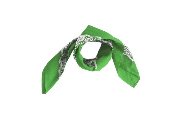 Una bandana verde con un modello, isolato
 - Foto, immagini