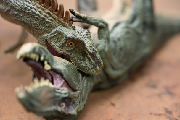 Аллозавр кусающий игрушки тираннозавра
 - Фото, изображение