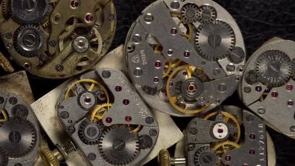 Antique clock dial close-up. Vintage pocket watch. - Footage, Video