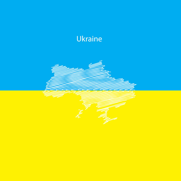 a stylized map of Ukraine with national colors - Vector, Image