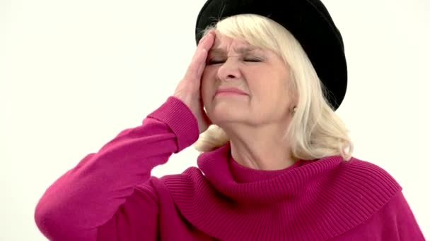 Senior woman having headache. - Footage, Video