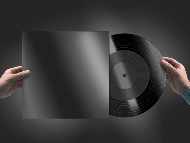 Vinyl record in hands mockup - Valokuva, kuva