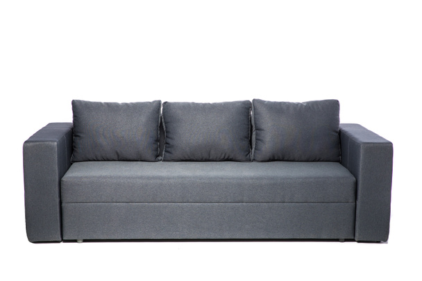 graues Sofa isoliert auf weißem Hintergrund - Foto, Bild