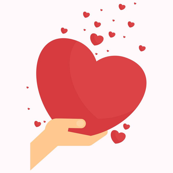 hand with heart - Vector, Image