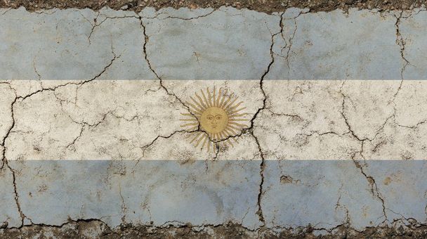 alte Grunge verblasste alte argentinische Republikflagge - Foto, Bild