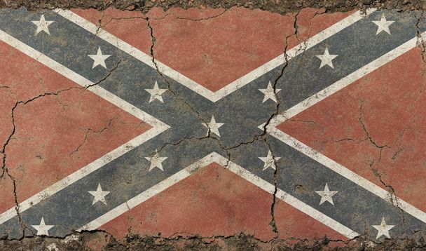 Old grunge vintage American US Confederate flag - Photo, Image