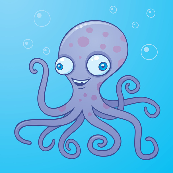 Silly Octopus Cartoon - Vektor, Bild