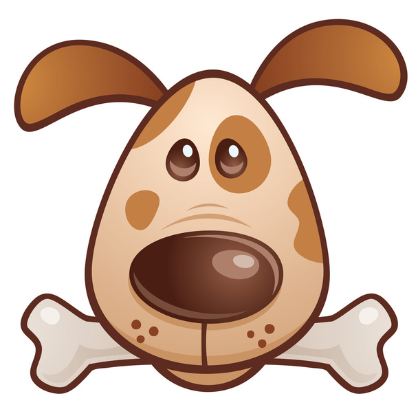 Brown Puppy With Bone - Vector, Image
