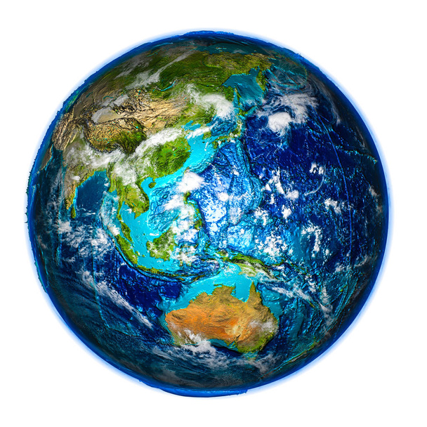 Ostasien auf detailliertem Modell der Erde - Foto, Bild