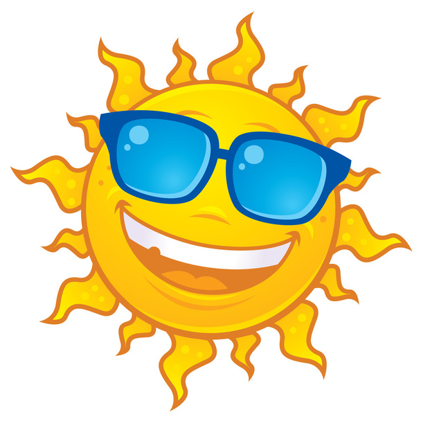 καλοκαιρινό ήλιο, φορούν γυαλιά ηλίου - Διάνυσμα, εικόνα