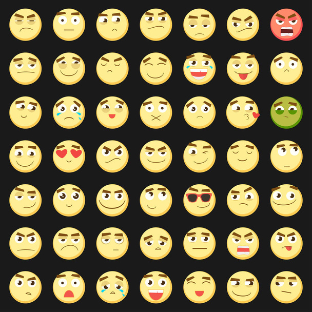 Zestaw emotikon. Kolekcja Emoji. 3D emotikonów. Smiley twarz ikony na białym tle. Wektor - Wektor, obraz