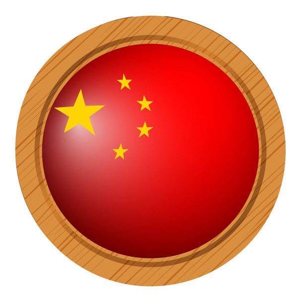 Badge ontwerp voor China vlag - Vector, afbeelding