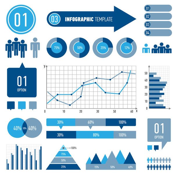 Set of infographics elements. EPS10. Vector.Can be used for workflow layout, diagram, business step options - Vector, Image